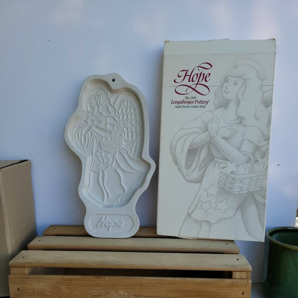 Longaberger Pottery Angel Series Cookie Mold 1994 Hope Ceramic